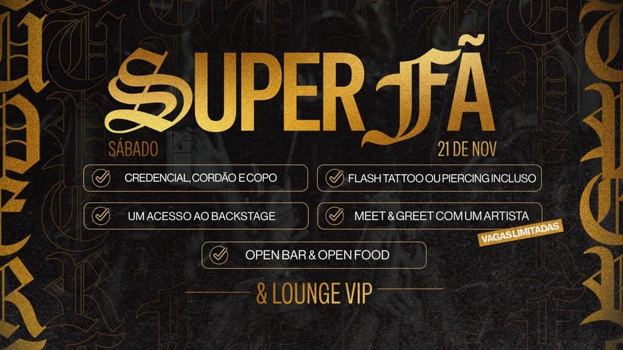 Arte do ingresso Super Fã — Sábado